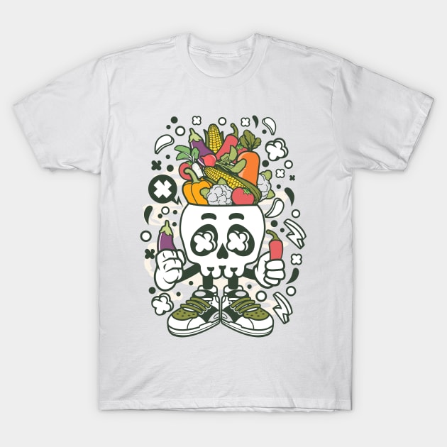 Vegetable Skull Head T-Shirt by p308nx